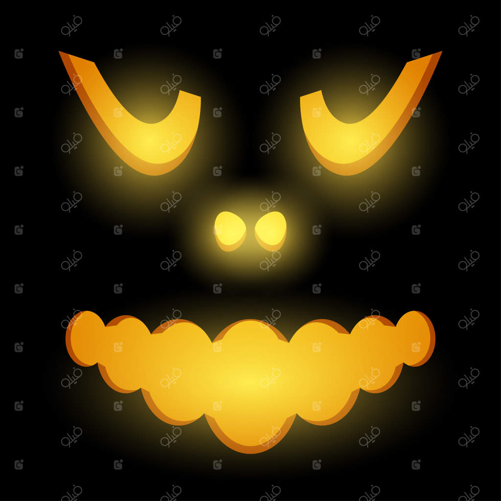 تصویر وکتور چهره کدو تنبل مخصوص هالووین