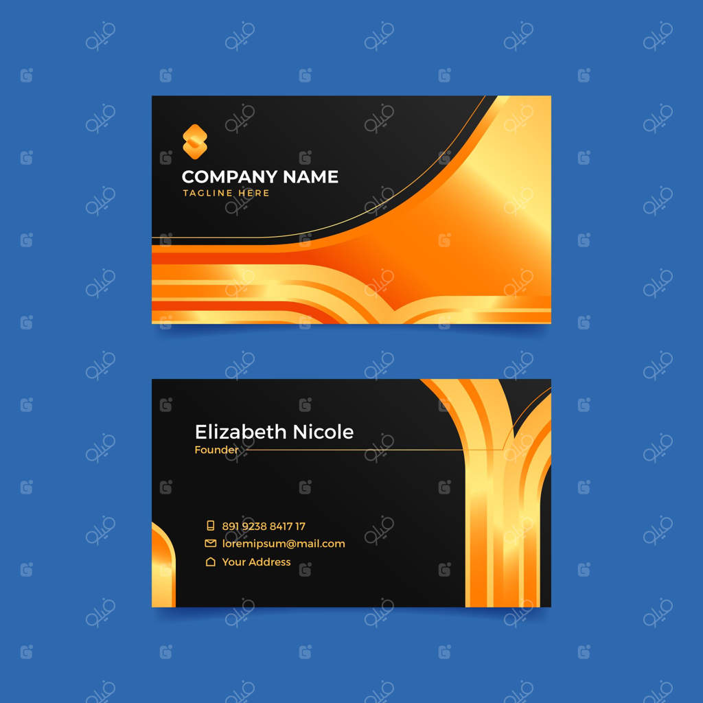 قالب کارت ویزیت با طراحی گرادیان