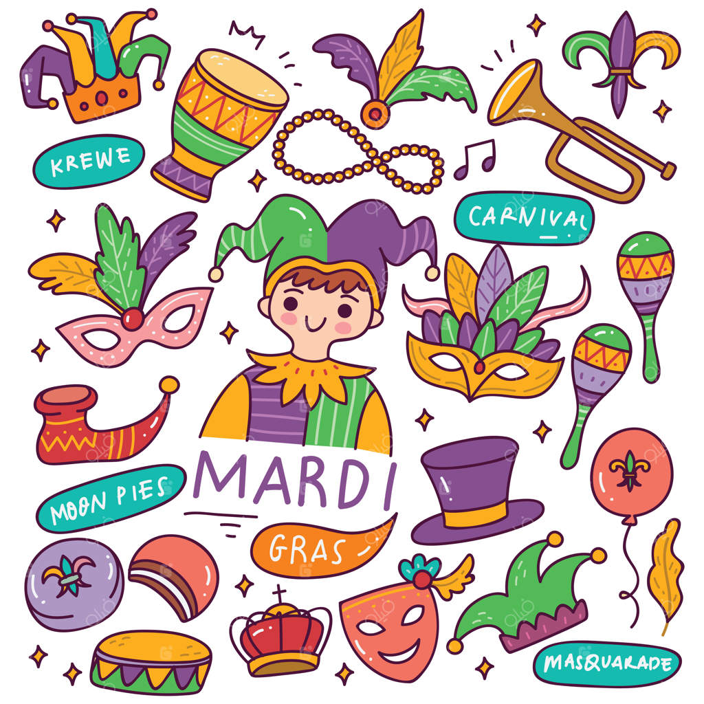 تصویرسازی دودل‌های جشن مری گرس