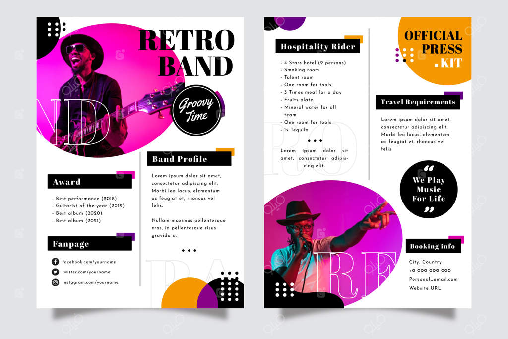 قالب کیت مطبوعاتی با طراحی تخت