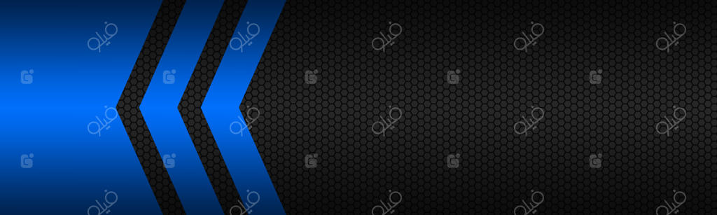 بنر انتزاعی مشکی و آبی با پترن چندضلعی – قالبی برای هدر و ارائه شما، پس‌زمینه‌ای مدرن و شیک.