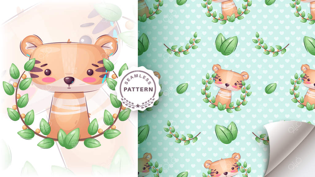 استیکر شخصیت کارتونی ببر بانمک