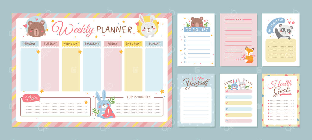 قالب دفترچه زیبا با تم حیوانات