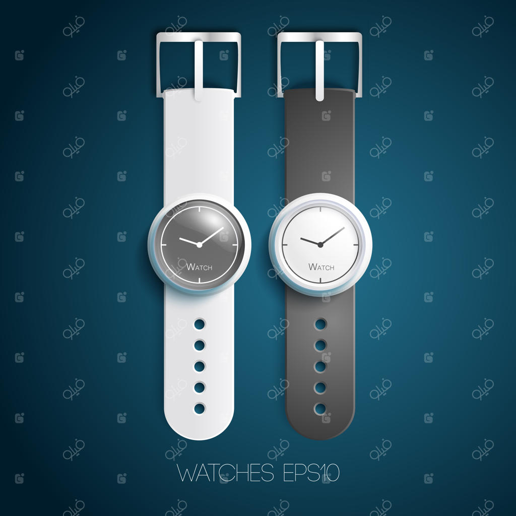 ساعت‌های کلاسیک سوئیسی با بند چرمی سفید و طوسی و صفحه‌های واقع‌گرایانه