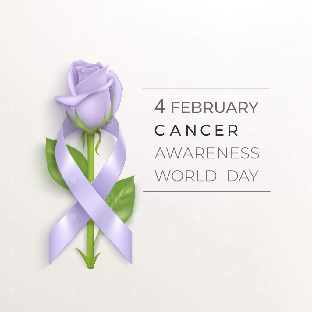 روز آگاهی از سرطان، چهارم فوریه: روبان اسطوخودوس و غنچه گل رز با جلوه‌ای واقعی