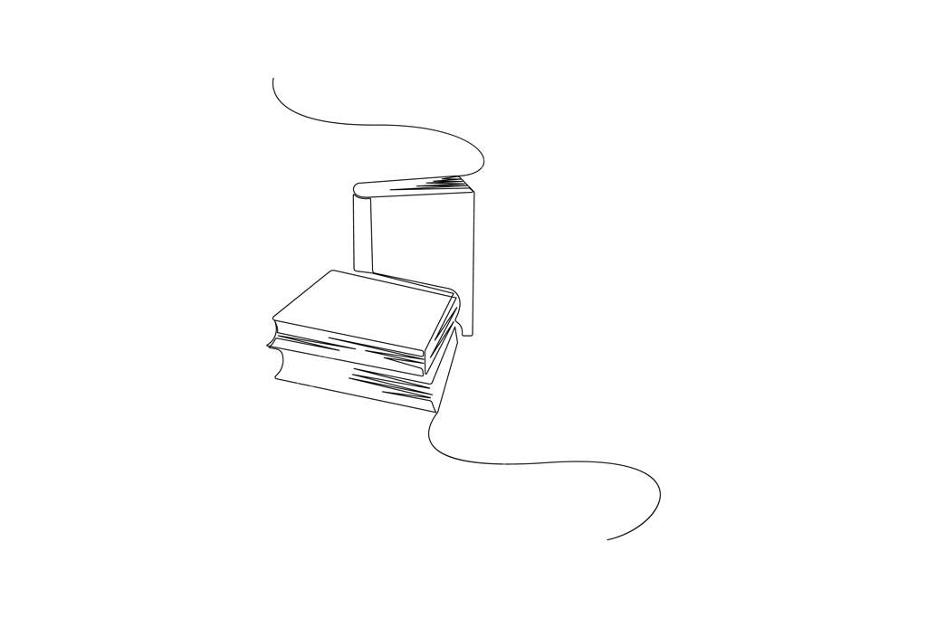 طرح خطی از یک دسته کتاب