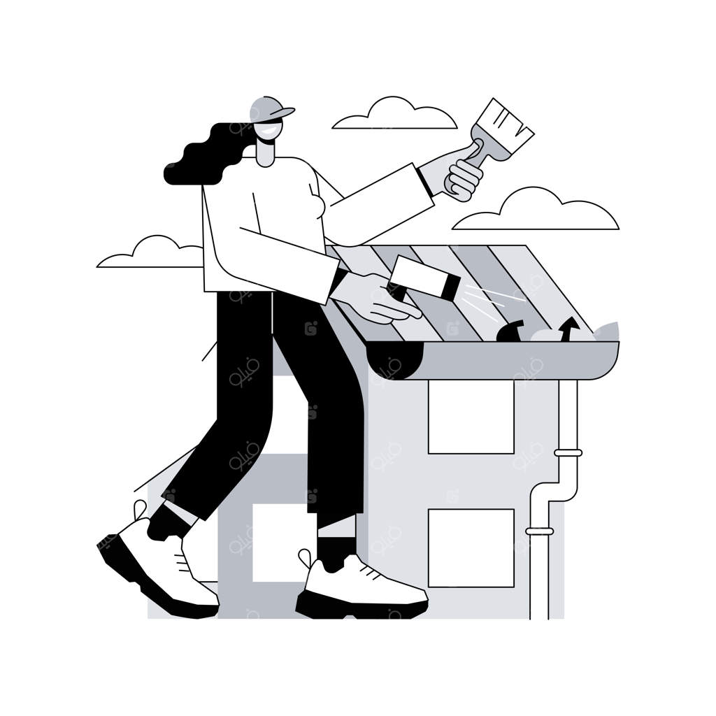 تصویر انتزاعی از مفهوم پاکسازی ناودان‌ها