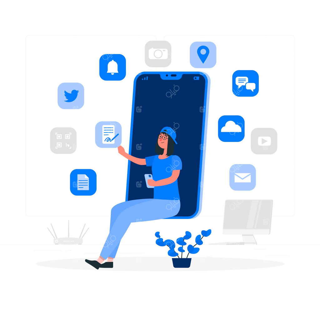 تصویرسازی مفهوم ابزارهای دیجیتال