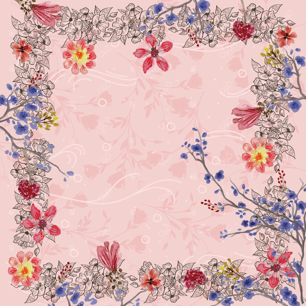 شال با طرح قاب باغ گل زیبا