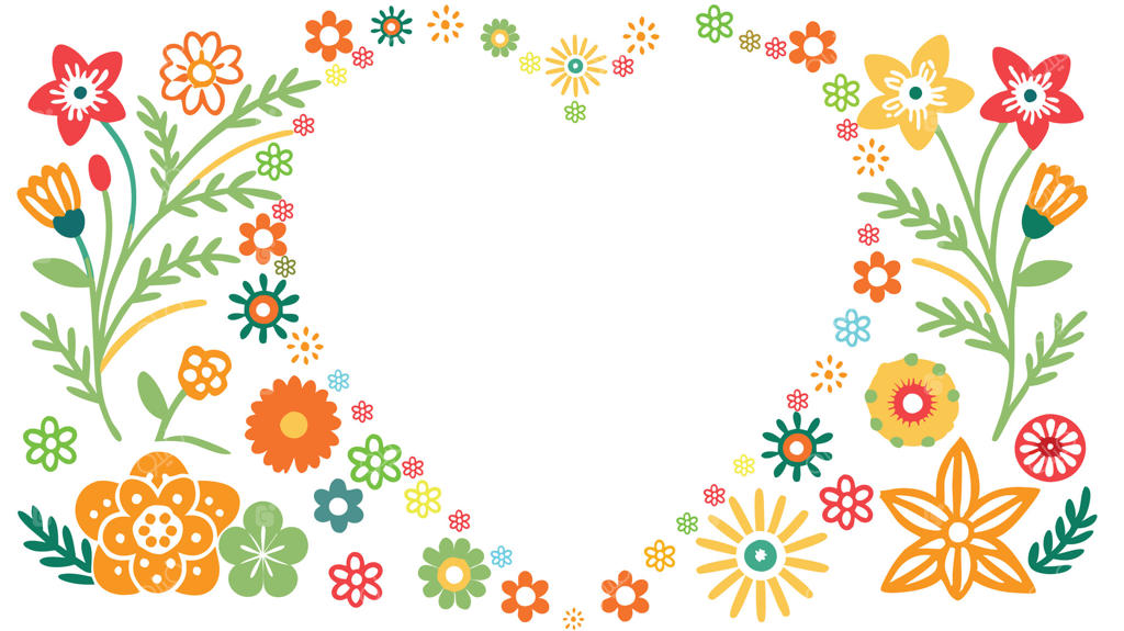 قاب عکس گل‌دار با قلب در مرکز و زمینه گل‌دار برای تزیین عکس‌ها.