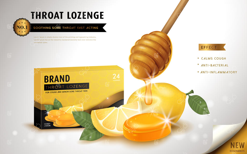 قرص مکیدنی عسل و لیمو برای گلو درد
