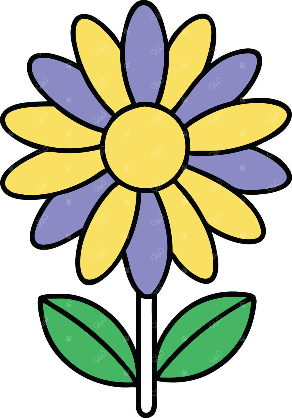 شکوفه‌های زرد و بنفش بهاری در طبیعت و باغ