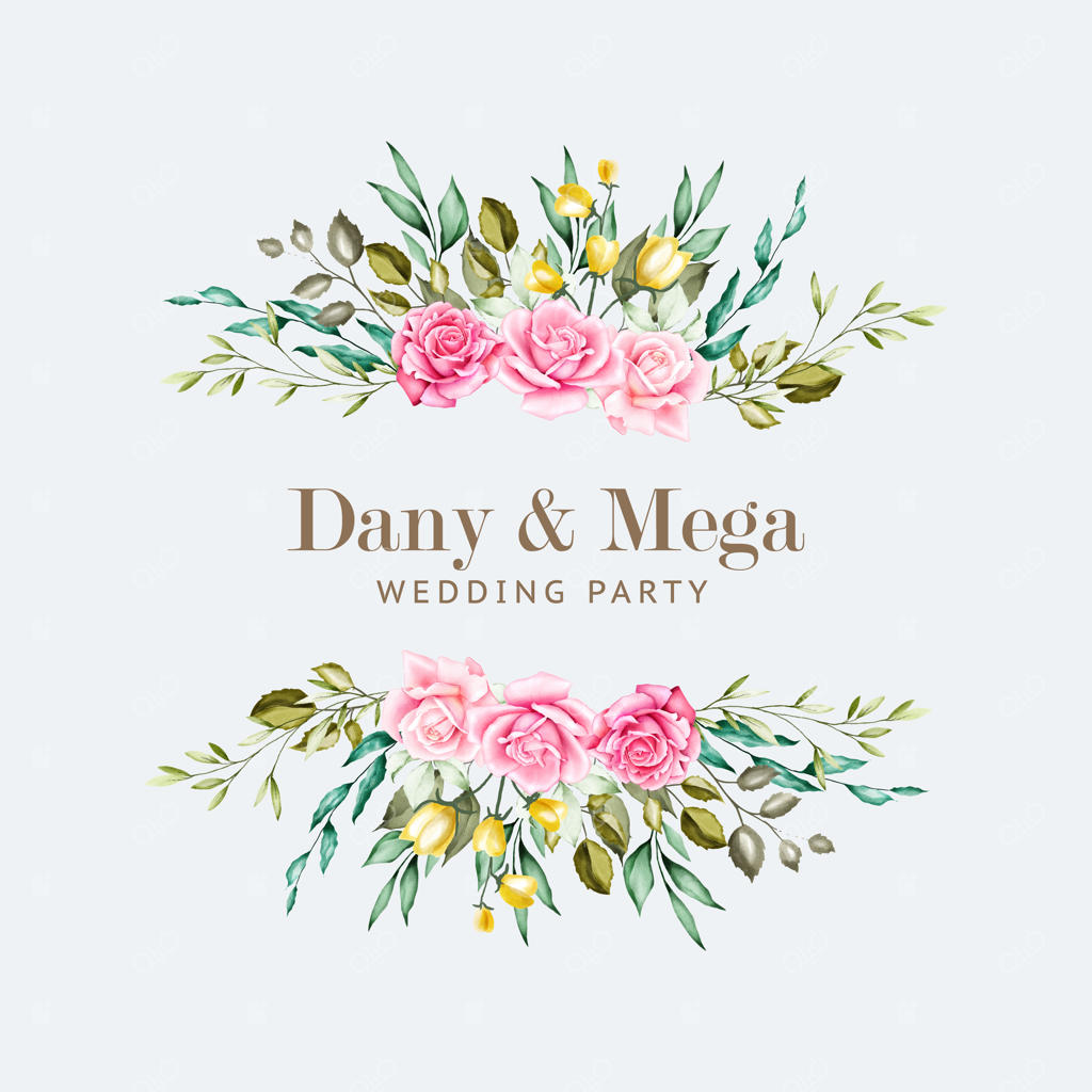 قاب گل‌آرایی با گل‌های آبرنگی زیبا