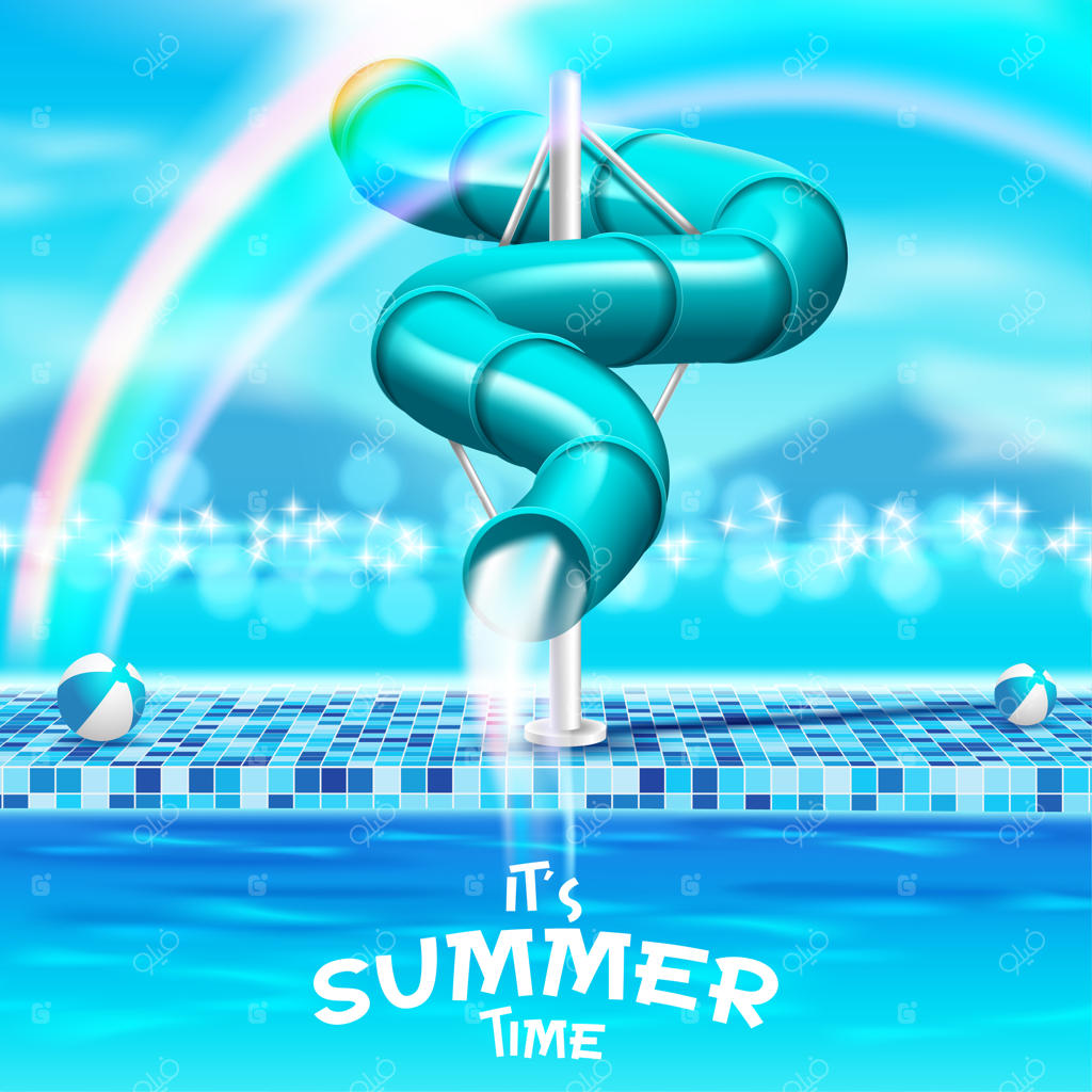 سرسره استخر تابستانی