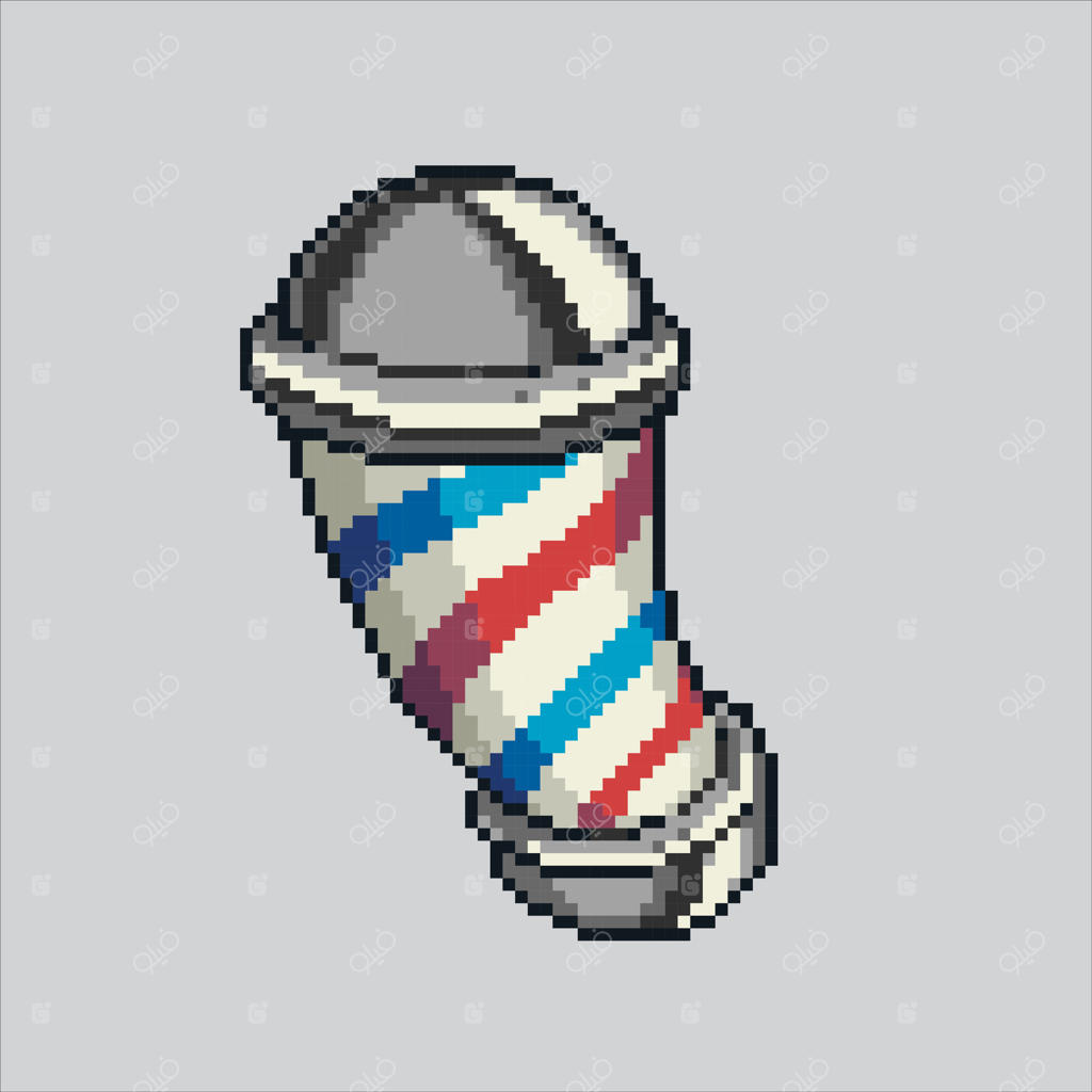 تصویر پیکسل آرت چراغ آرایشگر. آرایشگر پیکسلی. چراغ آرایشگر به سبک پیکسلی برای بازی و آیکون وب‌سایت. سبک قدیمی و رترو.