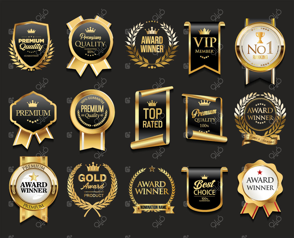 مجموعه نشان‌ها و جایزه‌های با کیفیت برتر - وکتور حرفه‌ای
