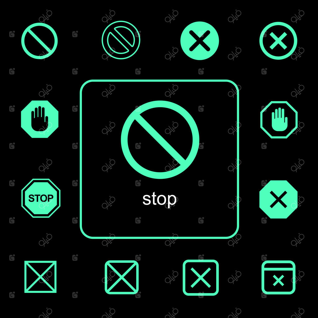 مجموعه‌ای از علائم و نمادهای توقف