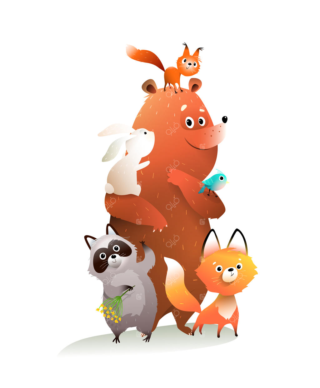 تصاویر کارتونی دوستان حیوانات بامزه جنگل و باغ‌وحش