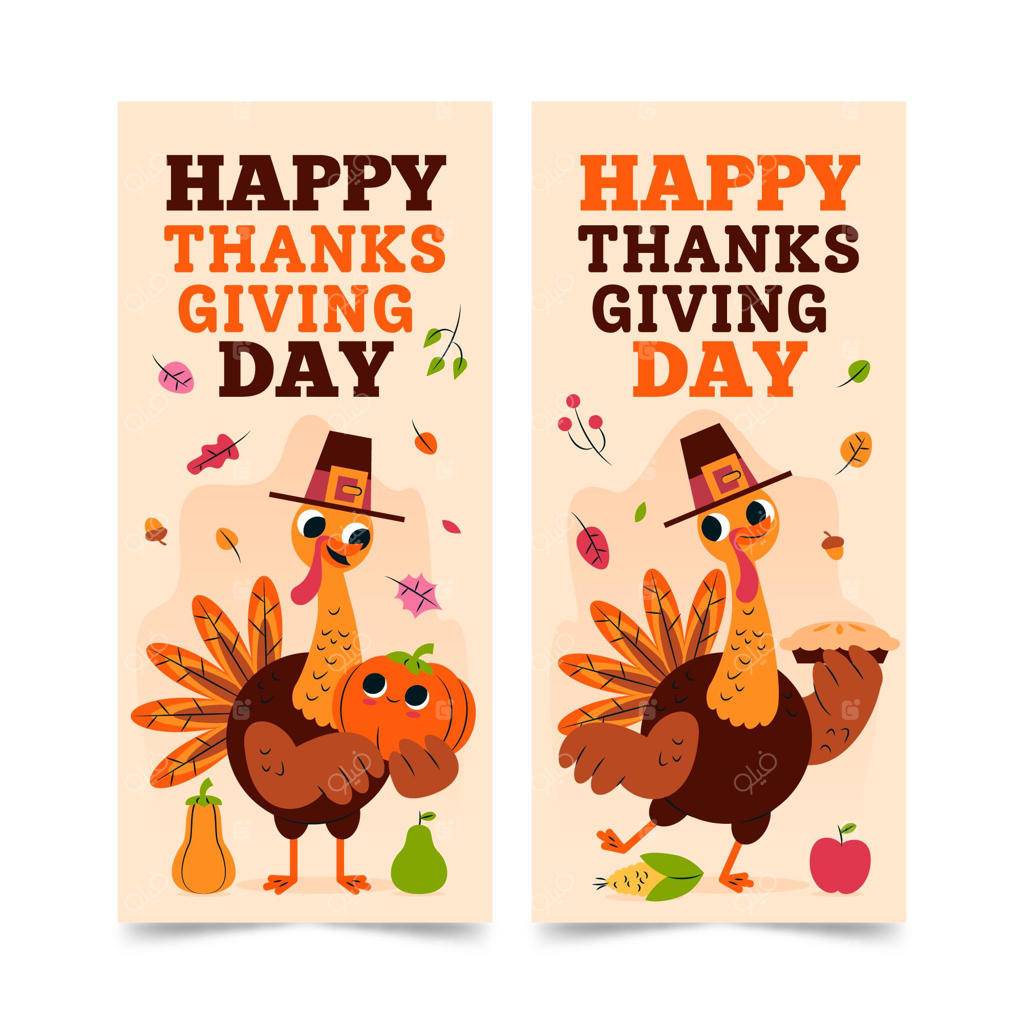 بنرهای روز شکرگزاری با طراحی ساده