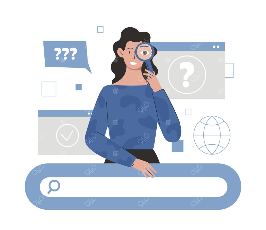 زنی که در حال تحقیق است