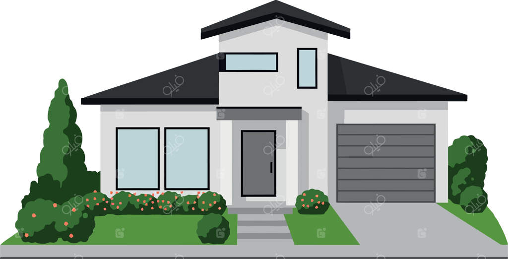 خانه مسکونی مدرن با باغ‌ها در سبک هنر مسطح