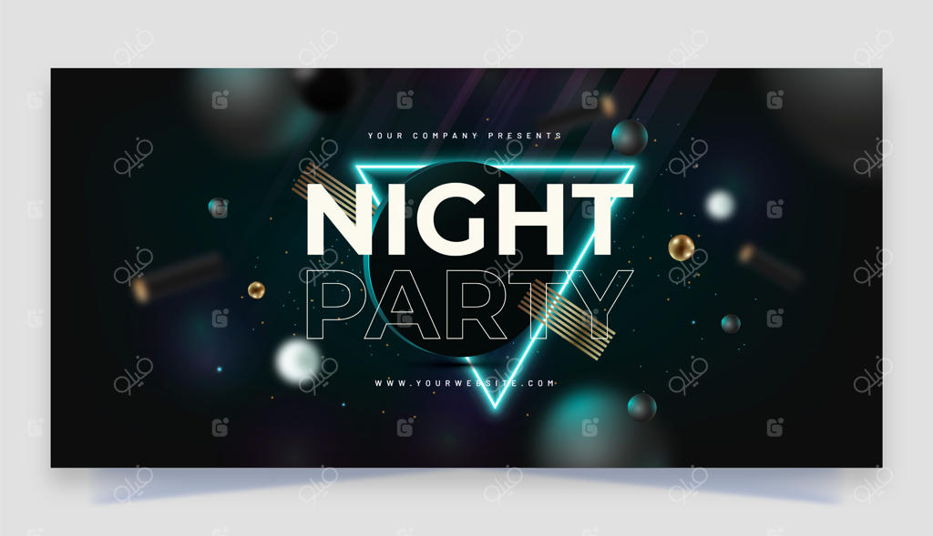 قالب مهمانی به سبک طراحی مسطح