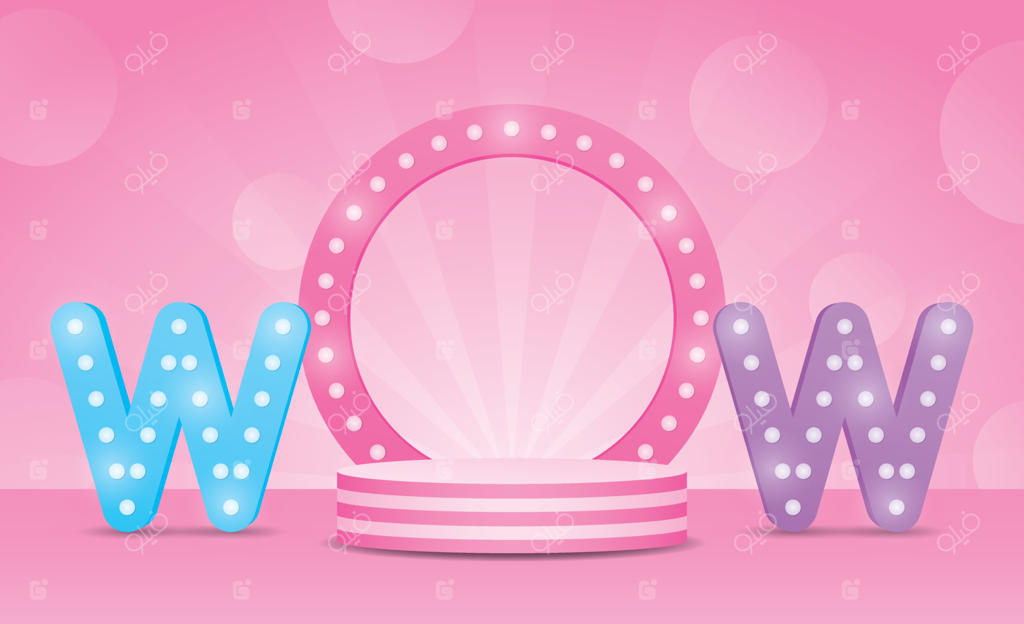 مجموعه وکتور سکوی نمایش سه‌بعدی دخترانه و بامزه مناسب برای جایگذاری محصول