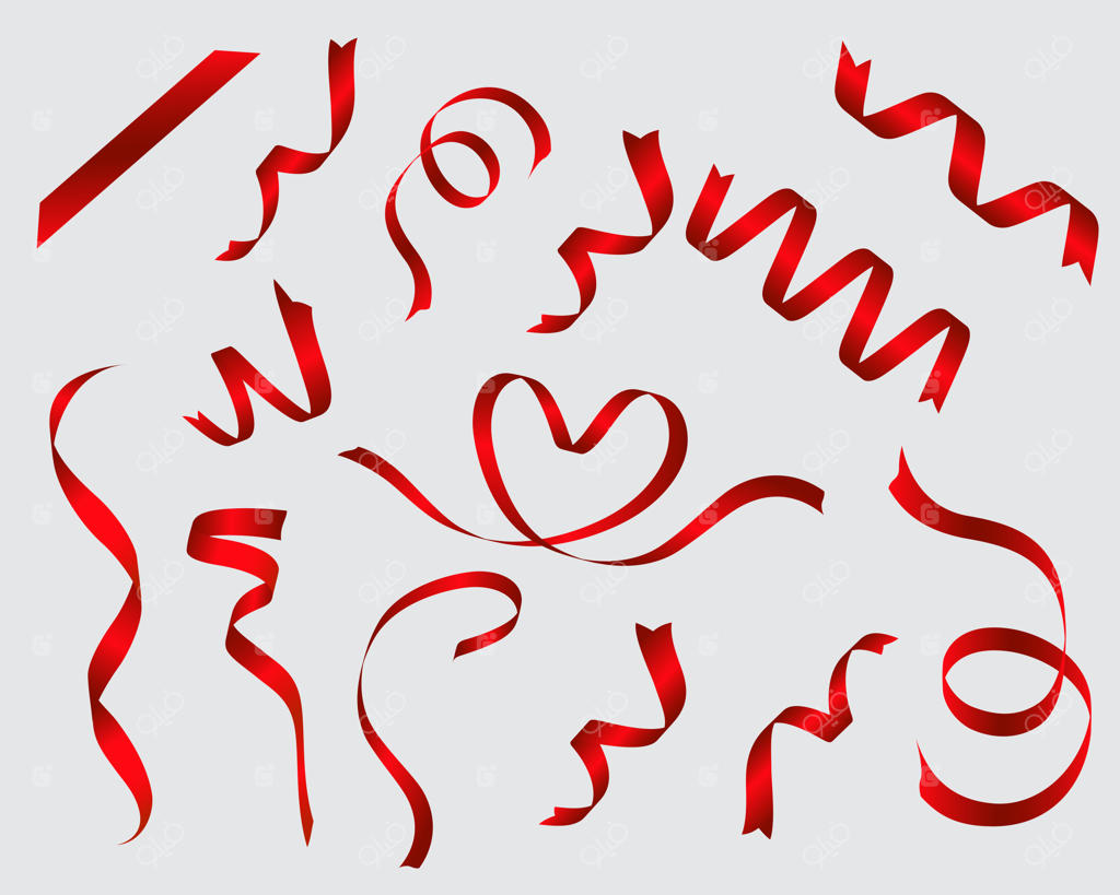 مجموعه وکتور رایگان روبان‌های قرمز