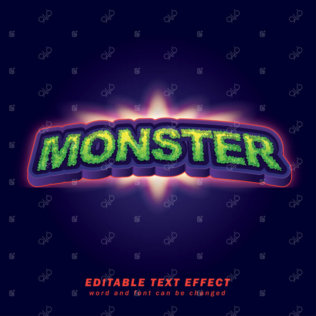 فایل وکتور EPS با افکت متنی قابل ویرایش هیولایی
