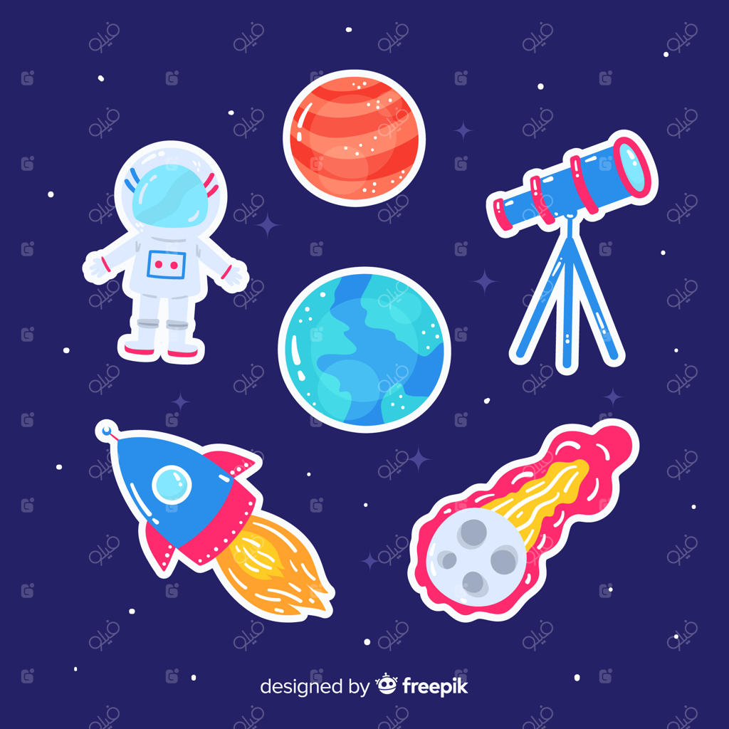 مجموعه برچسب‌های هنری از فضا