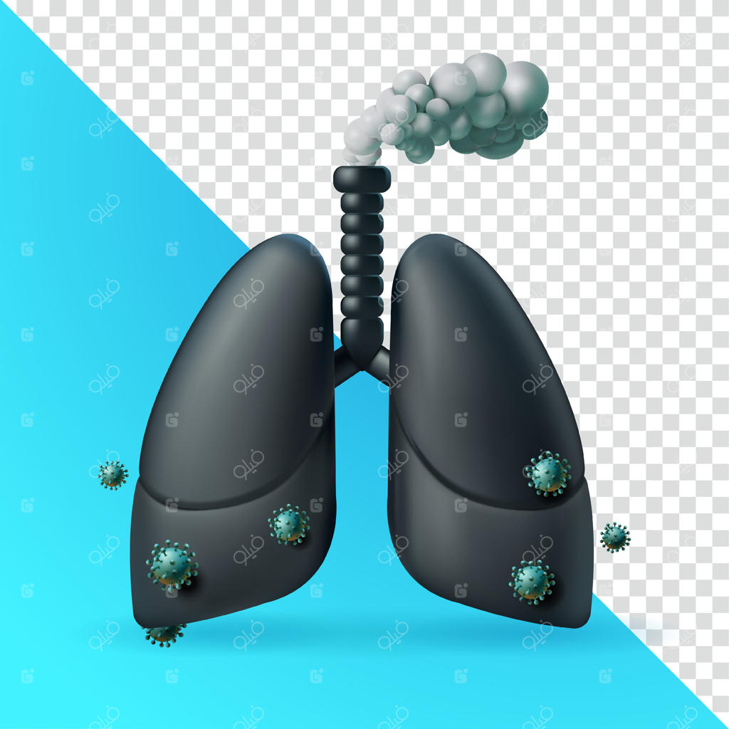 ریه‌های سیاه دود منتشر می‌کنند: طراحی سه‌بعدی مناسب برای عناصر سلامتی و طراحی