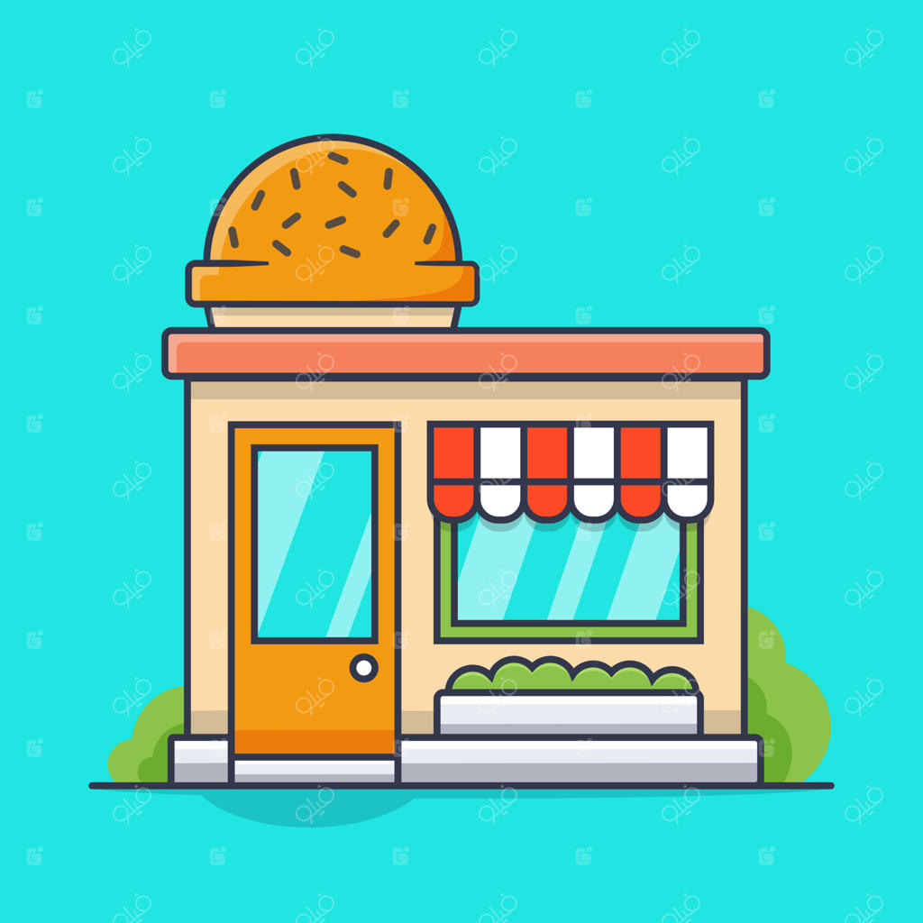 وکتور نمای ساختمان نانوایی