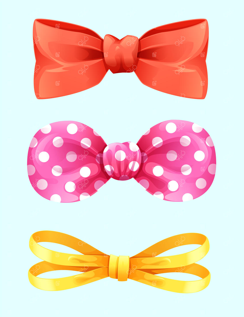 وکتور تزیین پاپیون‌های واقعی‌گرایانه به صورت مجزا