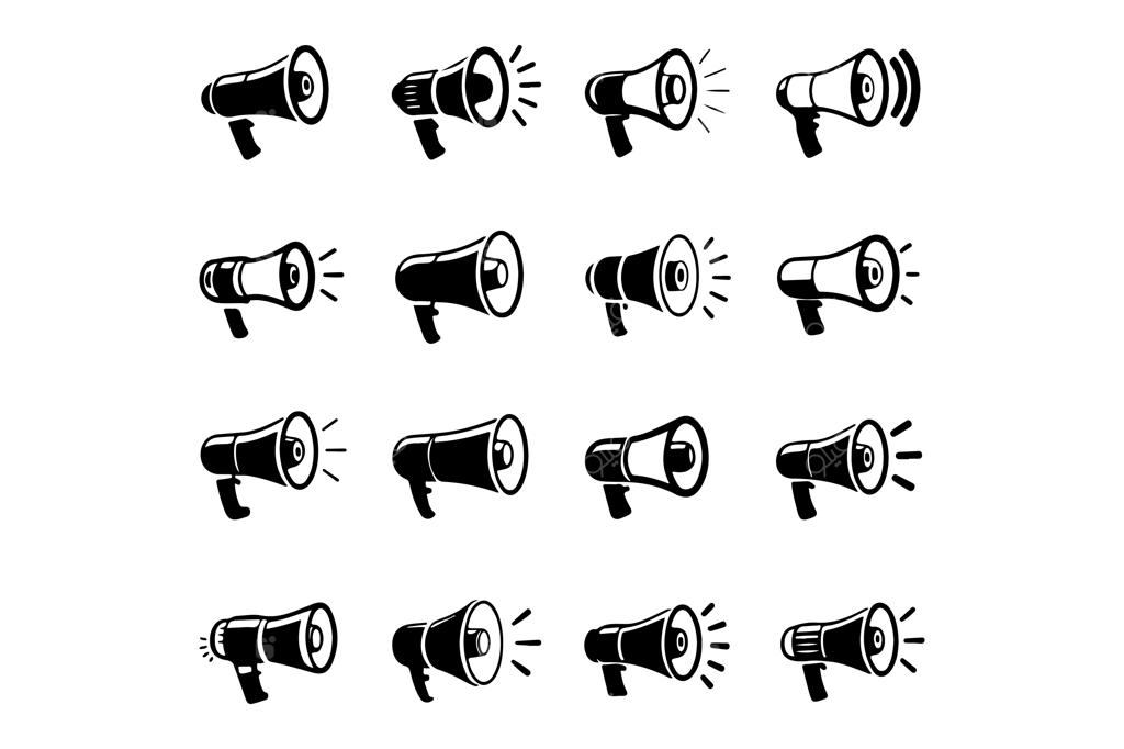 مجموعه آیکون‌های متنوع بلندگو