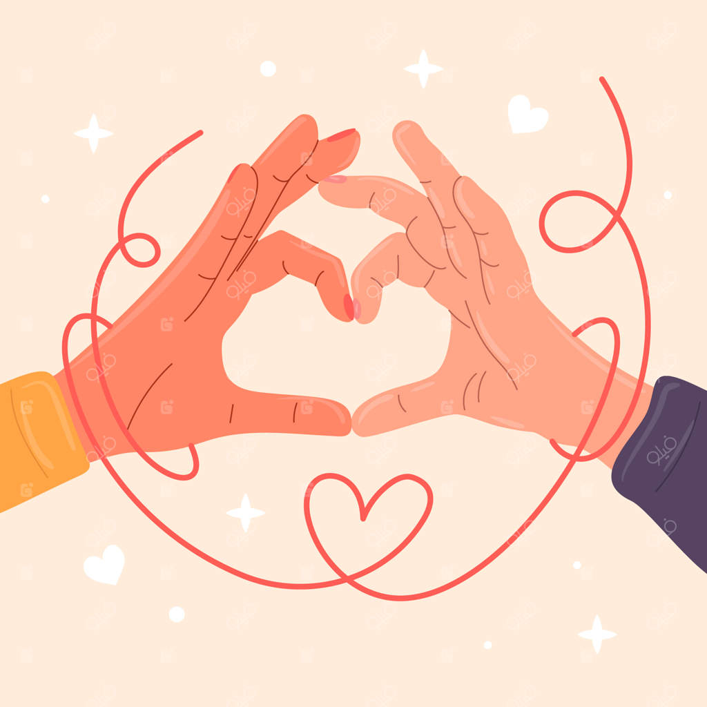 تصویرسازی نخ قرمز دستی رسم شده