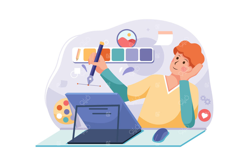 کانسپت تصویرسازی فلت طراحان