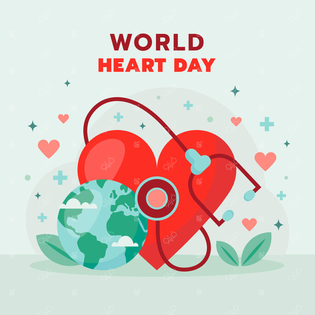 تصویرسازی مسطح برای آگاهی‌بخشی روز جهانی قلب