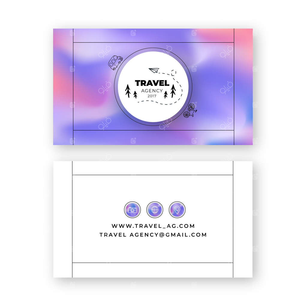 کارت ویزیت آژانس مسافرتی با طرح گرادیان