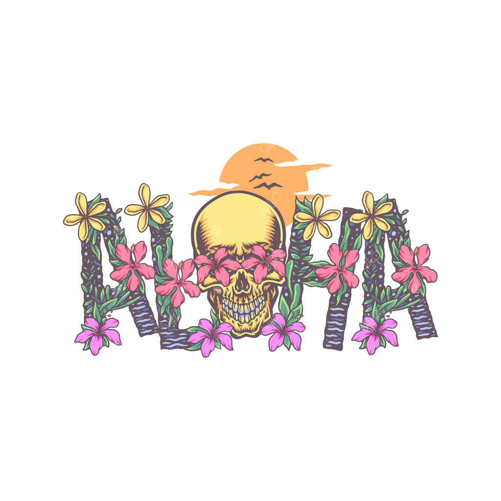 تصویر دست‌کشیده الوها با جمجمه