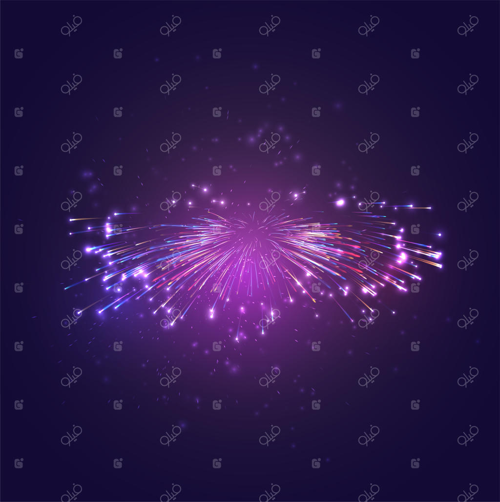 وکتور آتش‌بازی رنگارنگ، انفجار شادی در آسمان