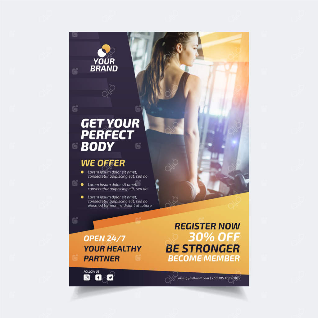 قالب بروشور ورزشی با عکس