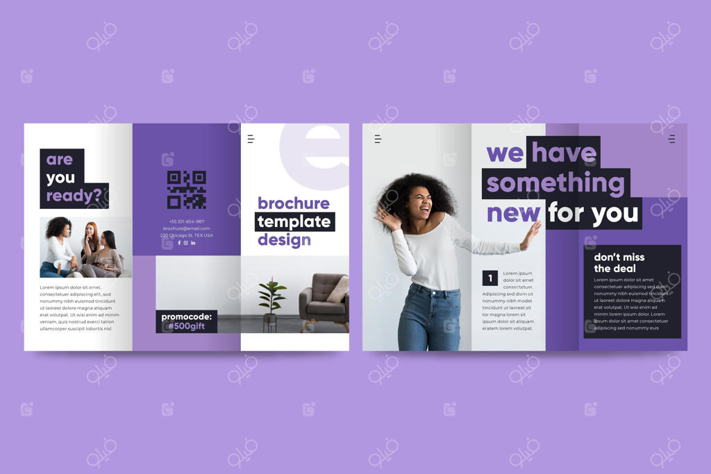 قالب بروشور سه‌لتّه ساده با عکس