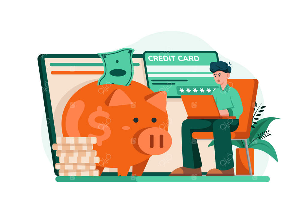 مفهوم تصویر بانکداری آنلاین بر روی پس‌زمینه سفید