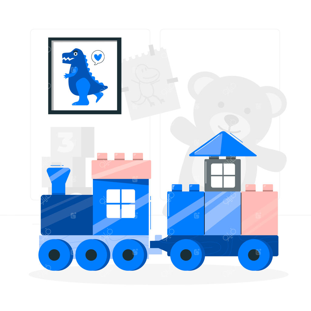 تصویرسازی مفهوم قطار اسباب‌بازی