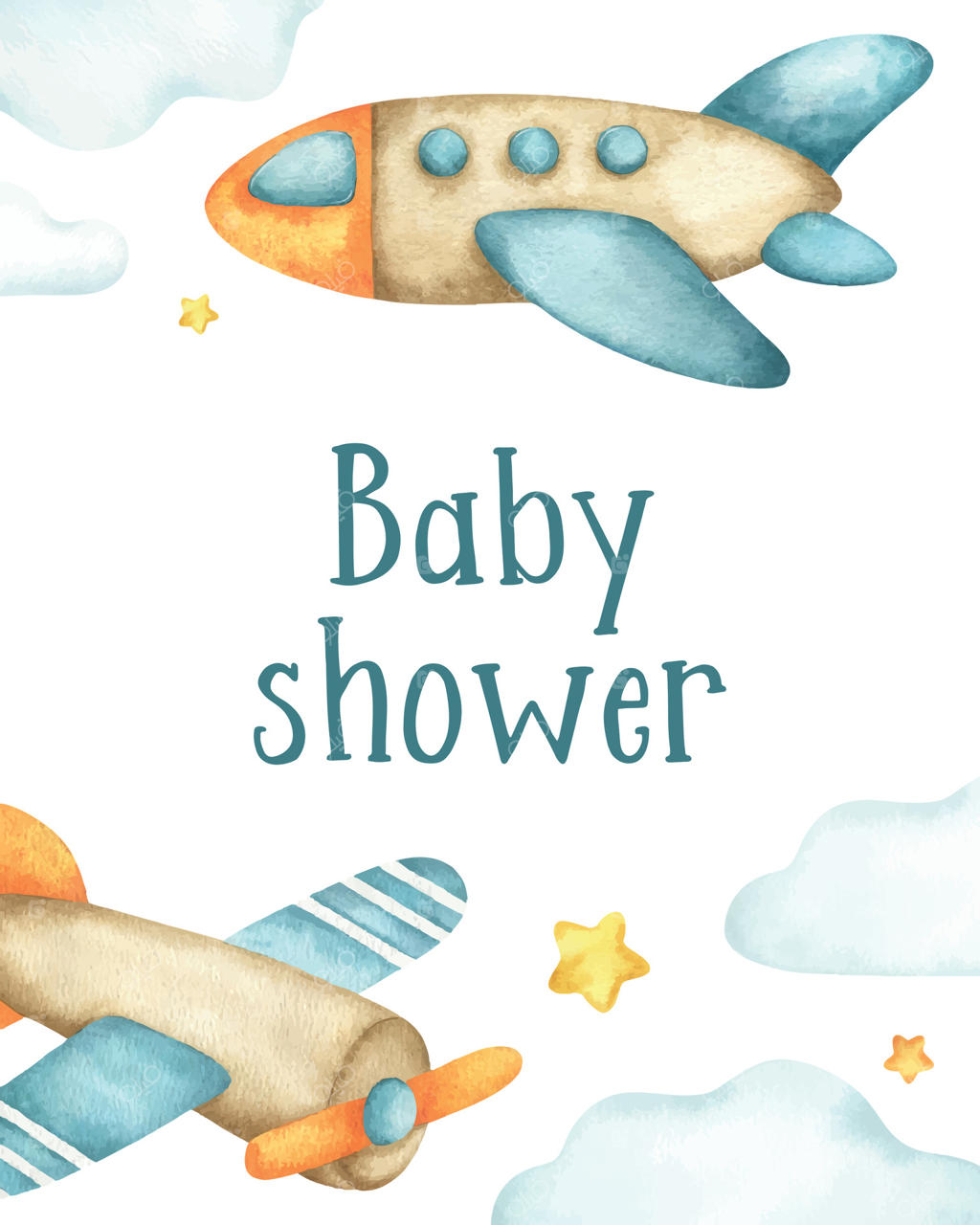 تزئینات بامزه هواپیما برای جشن سیسمونی - با طراحی حرفه‌ای وکتور