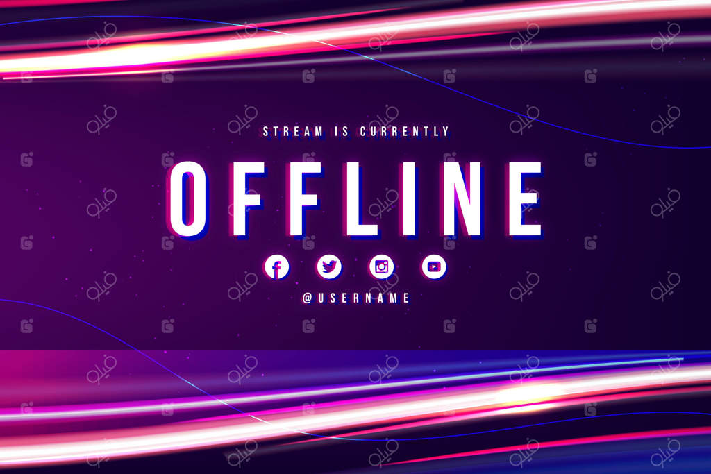 پترن بنر انتزاعی برای توییچ به‌صورت آفلاین