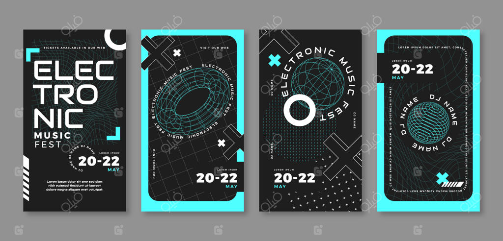 مجموعه استوری‌های اینستاگرام برای رویداد موسیقی الکترونیک