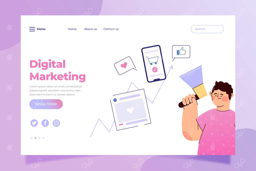 قالب صفحه فرود برای بازاریابی دیجیتال