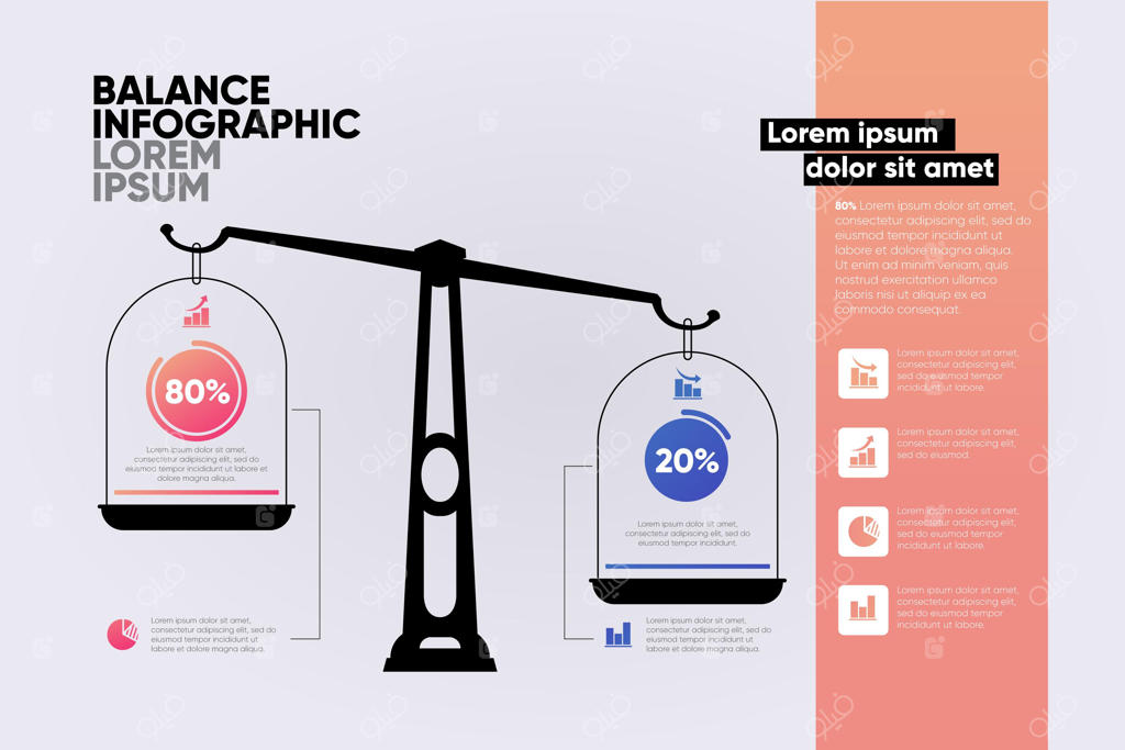 مفهوم طراحی اینفوگرافیک‌های متعادل