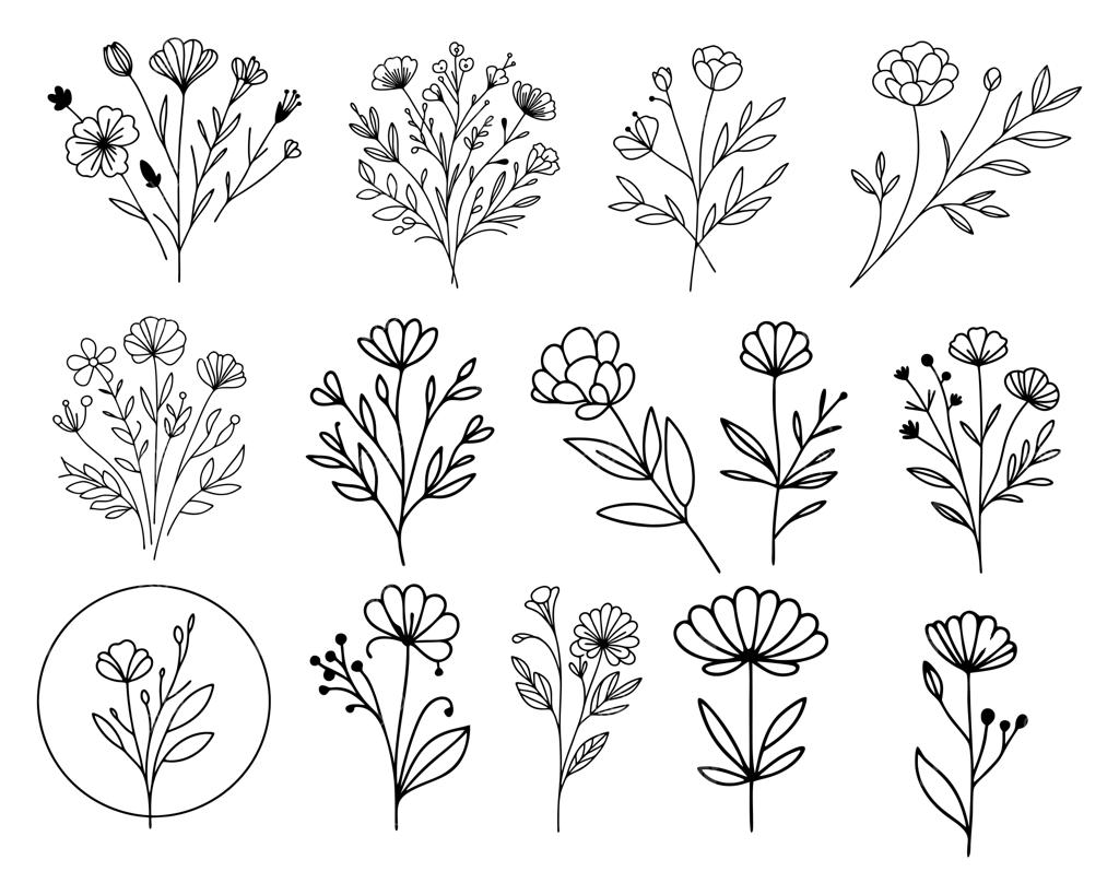 مجموعه تصویرسازی وکتور گل‌ها